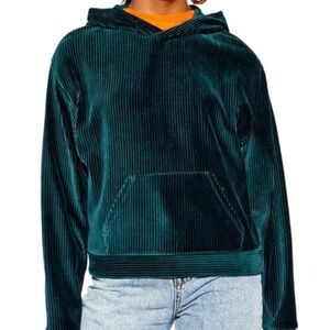 TOPSHOP Cord Velour Hooded Sweatshirt. Size S-M